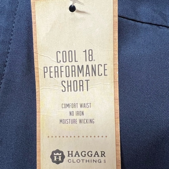Haggar Navy Performance Shorts Moisture Wicking Size 44W/9.5” - Picture 4 of 6